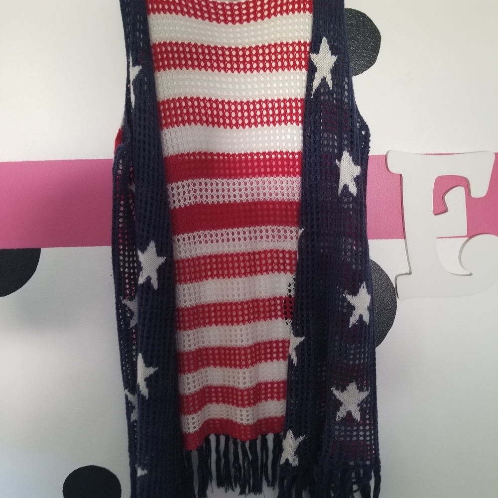 American Flag crochet Vest